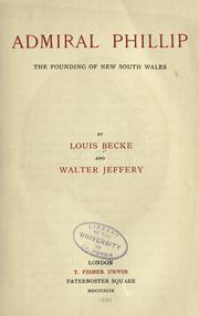 Cover of Admiral Phillip by Louis Becke