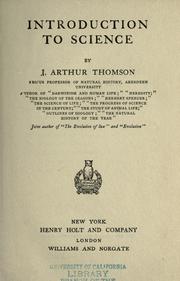 Cover of Introduction to science by J. Arthur Thomson