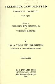 Cover of Frederick Law Olmsted, landscape architect, 1822-1903 by Frederick Law Olmsted, Sr.