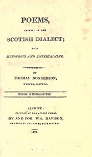 Front cover of Poems, chiefly in the Scottish dialect by Thomas Donaldson