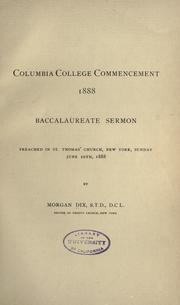 Front cover of Columbia college commencement, 1888 by Dix, Morgan