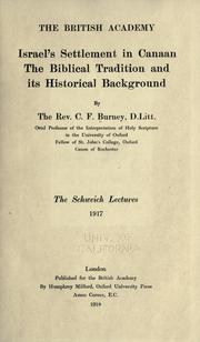 Front cover of Israel's settlement in Canaan by Charles Fox Burney