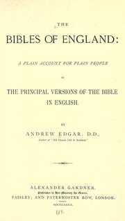 Front cover of The Bibles of England by Andrew Edgar