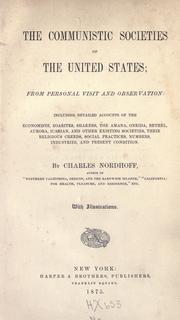 Front cover of The communistic societies of the United States by Charles Nordhoff