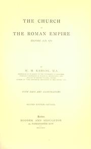Front cover of The church in the Roman empire before A.D. 170 by Ramsay, William Mitchell Sir
