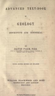 Cover of Advanced text-book of geology, descriptive and industrial by Page, David