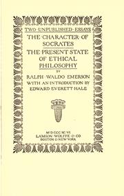 Cover of Two unpublished essays by Ralph Waldo Emerson
