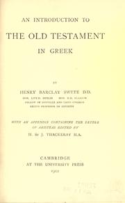 Front cover of An introduction to the Old Testament in Greek by Henry Barclay Swete