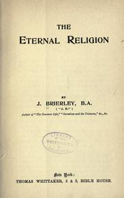 Front cover of The eternal religion by Jonathan Brierley