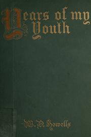 Front cover of Years of my youth by William Dean Howells