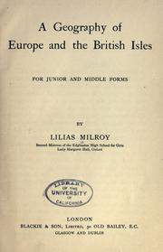 Front cover of A geography of Europe and the British Isles by Lilias Milroy