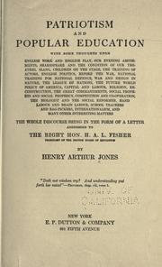 Cover of Patriotism And Popular Education by Henry Arthur Jones