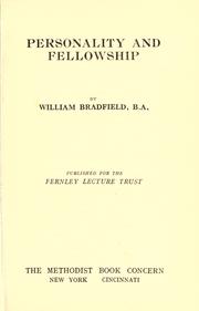 Cover of Personality and fellowship by William Bradfield