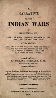 Cover of Narrative of the Indian wars in New-England by William Hubbard
