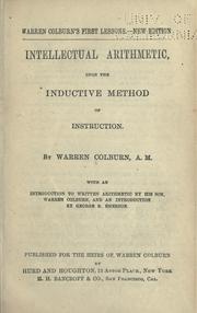 Cover of Intellectual arithmetic by Warren Colburn