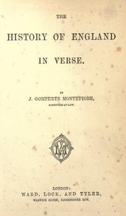 Front cover of The history of England in verse by J. Gompertz Montefiore