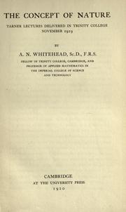 Front cover of The concept of nature by Alfred North Whitebread