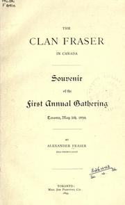 Front cover of The clan Fraser in Canada by Alexander Fraser