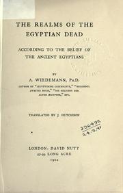 Front cover of The realms of the Egyptian dead by Wiedemann, Alfred.