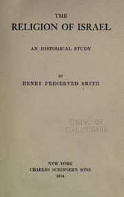 Cover of The religion of Israel by Henry Preserved Smith