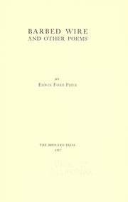 Cover of Barbed wire by Edwin Ford Piper