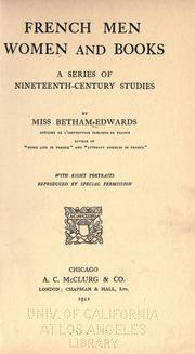 Cover of French men, women and books by Matilda Betham-Edwards