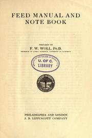Front cover of Feed manual and note book by F. W. Woll