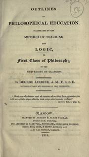 Front cover of Outlines of philosophical education by George Jardine