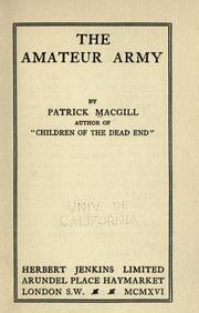 Cover of The Amateur Army by Patrick MacGill