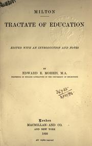 Front cover of Of education by John Milton