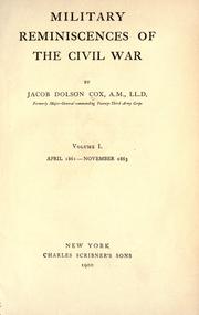 Front cover of Military reminiscences of the civil war by Jacob D. Cox