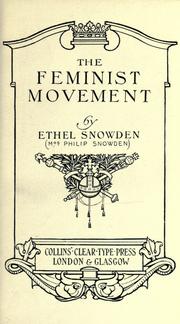 Cover of The feminist movement by Ethel Snowden
