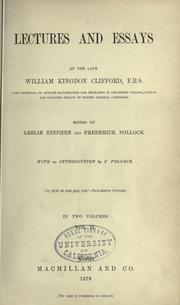 Front cover of Lectures and essays by William Kingdon Clifford by William Kingdon Clifford