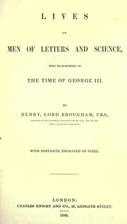 Cover of The lives of men of letters and science by Brougham and Vaux, Henry Brougham Baron