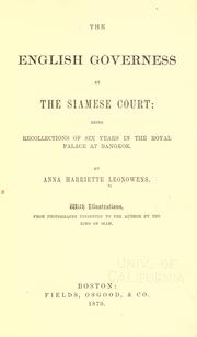 Front cover of The English Governess at the Siamese Court by Anna Harriette Leonowens