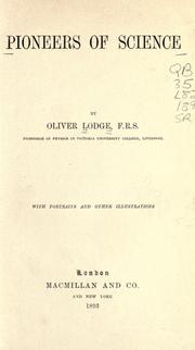 Front cover of Pioneers of science by Oliver Lodge