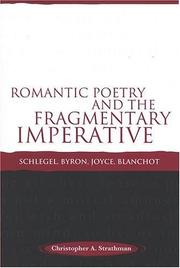 Front cover of Romantic poetry and the fragmentary imperative by Christopher A. Strathman