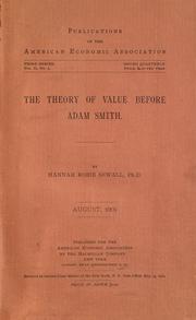 Front cover of The theory of value before Adam Smith by Hannah Robie Sewall