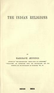 Front cover of The Indian religions by Hargrave Jennings