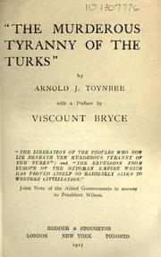 Front cover of "The Murderous Tyranny of the Turks" by Arnold J. Toynbee