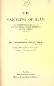 Front cover of The manifesto of Islam by Muhammad Rafi-ud-din