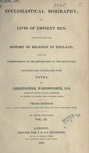 Cover of Ecclesiastical biography by Wordsworth, Christopher