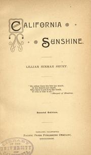 Cover of California sunshine by Shuey, Lillian Hinman