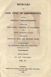 Cover of Memoirs of John Duke of Marlborough by Coxe, William