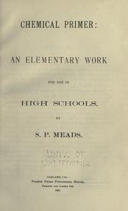 Front cover of Chemical primer by Simeon P. Meads