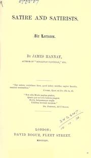 Cover of Satire and satirists by James Hannay