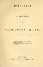 Front cover of Irvingiana by Evert A. Duyckinck