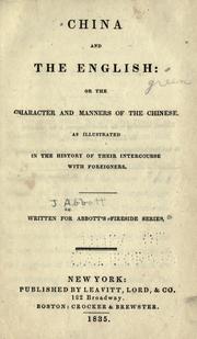Front cover of China and the English by Jacob Abbott