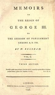 Front cover of Memoirs of the reign of George III to the session of parliament ending A.D. 1793 by William Belsham