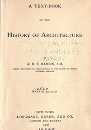 Cover of A text-book of the history of architecture by Alfred Dwight Foster Hamlin